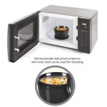 MILTON Pro Lunch Box with Steel Cutlery, 3 Microwave Safe Inner Steel Containers (180ml, 320ml, 450ml) Plastic Chutney Dabba 100ml, Bottle 750ml with Insulated Bag, Office Tiffin, Black - Image 3
