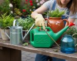 BENAVJI Watering Can Plastic Green Water Can with Sprayer for Plants Garden Indoor Outdoor Watering Shower Can Sprinkler for Plants Watering Hand Bottles for Garden Water Spray Can (Green, 5 Liter) - Image 4