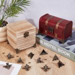 Tia® | Small Stylish Miniature Metal Hardware for Wooden Jewellery Box, Gift & Cash Boxes & Small DIY Works- (4, Broonze Antique Corner Leg-60x40mm) - Image 4