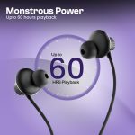 NB03 Lite Wireless Bluetooth Neckband Earphones with Mic | in-Ear Headphones with Deep Bass, Long Battery, Fast Charging, Magnetic Earbuds & Comfortable Fit for Calls, Music & Sports (Black) - Image 6