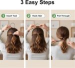 Topsy Tail Hair Styling Kit, 2 Piece Plastic French Braid Loop Tools for Women & Girls, DIY Ponytail Maker Hair Braiding Accessories, Black - Image 2