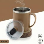 MAGIC SPOON Stainless Steel Travel Coffee Mug with Sipper Lid & Handle, Insulated Tea Cup, BPA-Free Double Wall Tumbler for Hot-Cold Beverages, Office, Home, Car- PISTA-BROWN, (Combo Pack (400ml X 2)) - Image 9