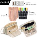 EASTHILL Polyester Big Capacity Pencil Case High Large Storage Pouch Marker Pen Case Simple Stationery Bag School College Office Organizer For Teens Girls (Light Green) - Image 4