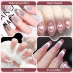 Bluedeal 4-Piece Cat Eye Magnet Set for Nail Art, Gold Nail Magnet, Heart-Shaped Magnet, Black Bead Cat Eye Effect Tool, Magnetic Pen for Gel Polish (Gold) - Image 5