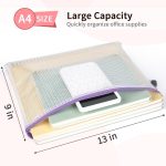 Umriox 12PCS Plastic Mesh Zipper Pouch, Zipper Bags, Letter Size/A4 Size Waterproof Document Pouch, for School Office Supplies and Travel Cosmetics Travel Accessories - Image 2