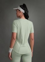 Celary Woman's Activewear Gym T-Shirt|Korean Gym Workout T-Shirt|Lightweight Breathable Workout Gym Top|Breathable Round Neck T Shirts for Training, Running, Gym, Yoga, Badminton, Pickleball - Image 5