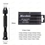 Sunkizzrs® 20 Pcs HSS Mini Twist Drill Bits Set (0.3-1.6mm) with Hand Pin Vise — Micro HSS Push Drill — Precision Hand Tool for Resin Arts Crafts/Model Making/Wood/DIY (21) - Image 2