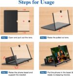 3D HD Screen Magnifier for Smartphone – Universal Video Amplifier with Adjustable Stand, Eye Protection, Portable Phone Holder for Movies, Games & Reading - Image 5