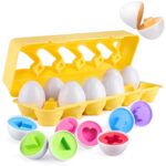 Egg Matching Shape Theme 12 Multicolor Eggs Matching Game Educational Toys for Kids (Multicolor)