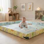 BabyPro 5mm Reversible Baby Playmat, 6 x 5 ft Foldable Mat, Play Trails | Waterproof, BPA-Free XPE Foam, Non-Toxic Bounce-Back Cushion, XL