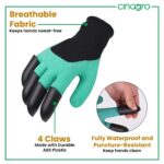 Cinagro Garden Claw Gloves with ABS Plastic Fingertips on Right Hand, Green | Protective Gloves for Plant Care, Digging, Weeding and Outdoor Use - Image 3