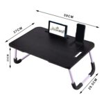 Wood Smart Multipurpose Foldable Laptop Table with Cup Holder, Study Table, Bed Table, Breakfast Table, Portable,Ergonomic & Rounded Edges/Non-Slip Legs (New Black) - Image 2