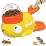 Dog Interactive Treat Dispenser Toy, 2-in-1 Duck Shaped Slow Feeder, Dog Food Treat Feeding Dispenser, Mentally Stimulating Toys for Small & Medium Dogs Cats Pets, Reduces Bloating Anti-Gulping