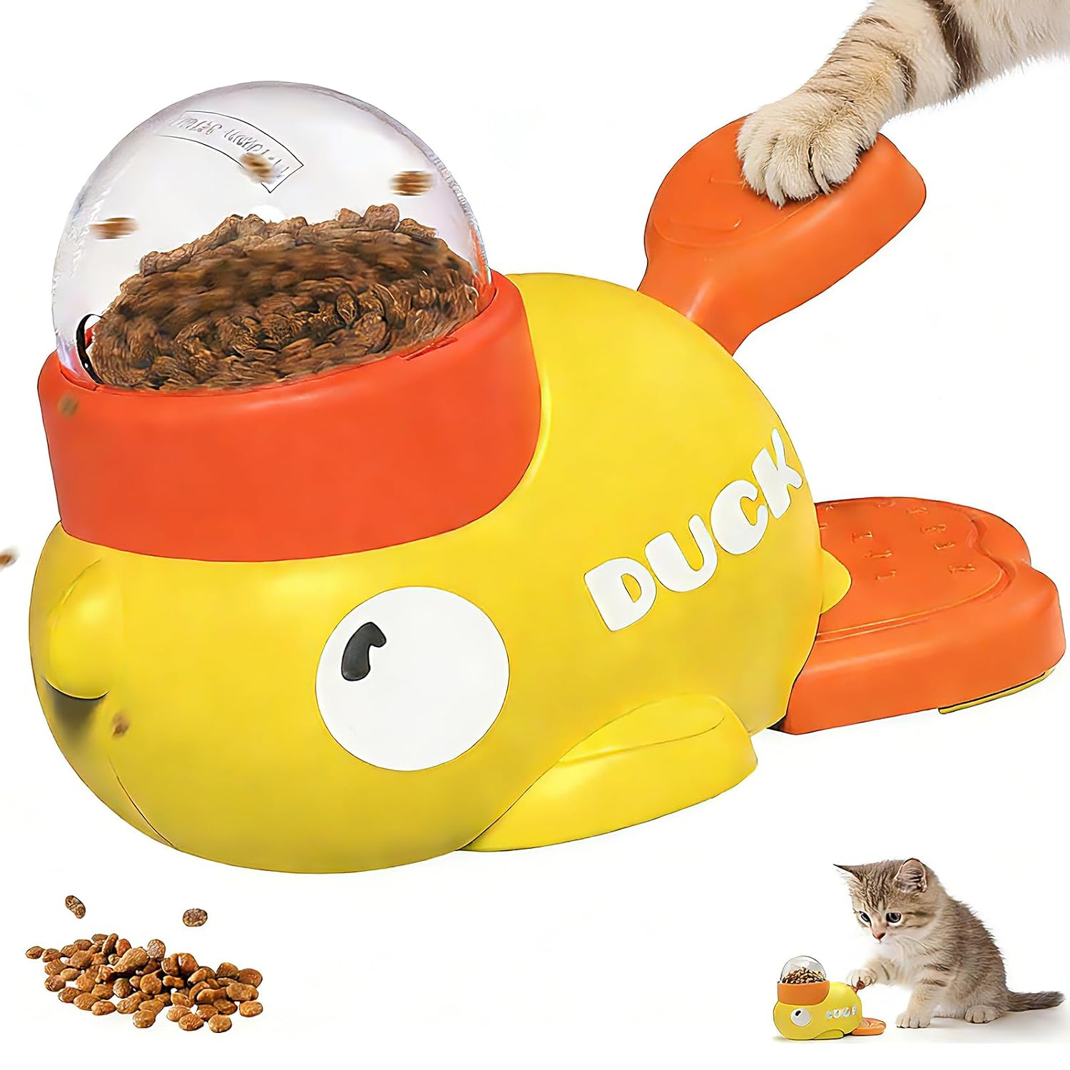71XUtsLMVcL._SL1500_.jpg Dog Interactive Treat Dispenser Toy, 2-in-1 Duck Shaped Slow Feeder, Dog Food Treat Feeding Dispenser, Mentally Stimulating Toys for Small & Medium Dogs Cats Pets, Reduces Bloating Anti-Gulping - Image 1