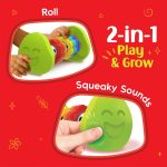Imagimake Tummy Time Roller | Baby Toy for Infants | Non- Toxic| 3+ Months | 2-in-1 play & grow tummy time roller with 7 textured rainbow rings & squeaky sounds; BPA-free sensory toy - Image 5