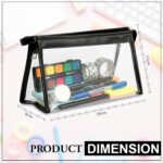 GLUN® Black Transparent Makeup Pouch with Zipper | Clear Cosmetic Travel Bag for Women | Waterproof Toiletry Organizer | Multipurpose Pouch for School, Travel & Daily Use - Image 4