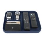 V-CUBE DESIGNS Premium Vegan Leather Valet Tray|Stylish & Modern Office Desk Tray| Table/Bedside/Entryway Organiser for Everyday Essentials Like Keys, Phone, Watch, Wallet, Jewellery|Spill-Proof|Blue - Image 6