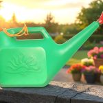 BENAVJI Watering Can Plastic Green Water Can with Sprayer for Plants Garden Indoor Outdoor Watering Shower Can Sprinkler for Plants Watering Hand Bottles for Garden Water Spray Can (Green, 5 Liter)