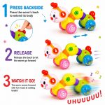 PLUSPOINT Press & Go Musical Caterpillar Toy for Kids | Friction Powered Crawling Toy with Music, Rattle Bead Wheel & Flexible Body | Push and Go Educational Toy for Babies & Toddlers 12+ Months - Image 4