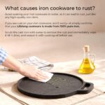 Lifelong Cast Iron 2-in-1 Dosa Tawa & Grill with Wooden Spatula (30cm) | Double-Sided Tawa/Pan for Roti, Dosa, Chapati, Fish & Steak | Naturally Nonstick, Gas & Induction Cookware | Reversible Cooking - Image 2