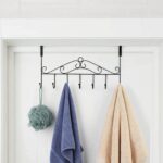 Metal Over The Door Hanger with 7 Hooks | Heavy Duty Door Hanging Organizer for Clothes, Towels, Bags & Accessories | No Drill, Space Saving Behind Door Hangers for Home Office Use - Black - Image 3