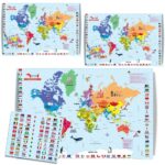 CocoMoco Kids World Map for Kids - Wall Poster for Room Decor - 3 x 2 feet - Geography Educational Learning Toy Birthday Return Gift for Boys Girls 5 6 7 8 9 10 11 years (pack of 3)
