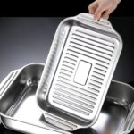 Stainless Steel Serving Dish with Tray| 32×19×6 cm Deep Steam Table Pan | Multipurpose Buffet Server, Salad & Fruit Platter, Roasting & Baking Container, Dishwasher Safe Kitchenware Tray (Silver) - Image 6