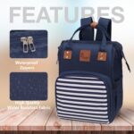 R for Rabbit Caramello Regal Baby Diaper Bag for Mother, Waterproof Kids Diaper Backpack for Mothers, Multifunctional Maternity Bag for Travel, Nursing Backpack for Moms (Blue Stripes) - Image 5