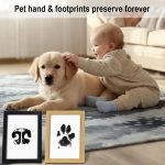 echosari 2 Pack Inkless Paw Print Kit for Dogs & Cats, Clean Touch Pet Paw & Baby Handprint Kit, Mess Free Dog Nose Print Keepsake with 2 Wooden Frames, Gift for Pet Lovers & New Moms (Medium) - Image 7
