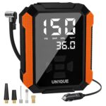 UN1QUE PT400 Tyre Inflator for Car, 150PSI 12V DC Car Air Pump with Preset & Auto Off, 120 Watt Portable Air Compressor with Digital Tyre Pressure Gauge & LED Light