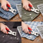 Snap Button Fastener Kit with Plier Tool, 100 Sets Metal Snap Buttons Stainless Steel Press Stud Kit for Clothing, Leather, DIY Craft, Repair with Storage Box(Silver) - Image 3