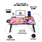 Study Table Bed Table Premium Laptop Table/Foldable and Portable Wooden/Writing Desk for Office/Home/School (Barbee) - Image 6