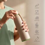 Eha Earth Friendly Motiva Insulated Water Bottle Made with Rice Husk, 600ml | Stainless Steel Water Bottle for Kids & Adults | Bottle for Men and Women| Leak Proof | 1 Unit - Image 3