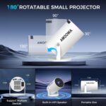 Rectitude 270° Adjustable Mini Smart Projector with WiFi 6 & Bluetooth, Outdoor Movie Projector, Large Screen Portable Projector for Phone/TV Stick/Laptop - Image 5