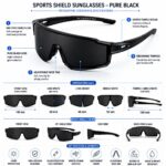 ALNA-TURA Sport Sunglasses for Men & Women UV400 Protection | Cycling Running Driving Goggles | Wraparound Shield Design | Anti-Glare Mirrored Lens | Lightweight Outdoor Sports Eyewear - Image 6