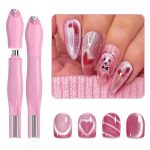 Bolt Bee 3-in-1 Magnetic Nail Art Pen Set, Cat Eye Gel Polish Magnet Tool with Heart, Round & Bar Tips, Professional Design Stick for DIY Manicure & Salon Use