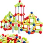 Sky Tech® Magnetic Sticks Building Blocks for Kids Toys for Girls | Magnetic Toys for Boys Age 3+Year 4 5 6 7 8 10 12 14 Old Educational Stem Learning Magnet Stick with Balls Game (25 pcs)