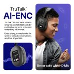 pTron Studio Pixel, 70hrs Playtime, Dual Device Pairing, Wireless Over Ear Headphones w/HD Mic, TruTalk AI-ENC Calls, 40mm Drivers, Pristine Sound, RGB Display, BT5.3 & Type-C Charging (Jet Black) - Image 4