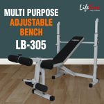 Life Line Multi Adjustable Weight Bench With Leg Curl, Leg Extension & Barbell Rack for Full Body Workout Bench, Strength Training Home Gym Equipment, LB-305 Gym Bench for Home - Image 5