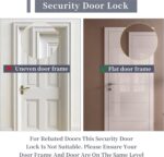 Home Security Door Lock, 1 Pack Latch Guard Clasp Front Door Locks for Kids, Home Reinforcement Lock for Swing-in Doors, Hotel Door Latches - Image 6