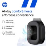 HP H120 Stereo USB Headset, Plug-and-Play USB-A, Built-in Noise-canceling mic, Adjustable Head Strap, Padded Ear Cushions, 360-degree Bendable mic, 1-Year Limited Warranty, Black, 9Z4V9AA - Image 4