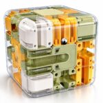 3D Maze Puzzle Cube Brain Teaser Interactive Cube with Rolling Steel Ball IQ Development Educational Puzzle Toy for Kids, Teens & Adults Travel Game Stress Relief Fidget Puzzle