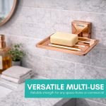 Soap Dish/Holder/Tray for Bathroom, Kitchen | Made with Stainless Steel | PVD Rose Gold Finish | Wall Mount Bathroom Accessories | Belly Series (Rose Gold) - Image 4