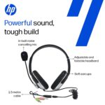 HP Wired On Ear Headphones with Mic with 3.5 Mm Drivers, in-Built Noise Cancelling, Foldable and Adjustable for Laptop/Pc/Office/Home/ 1 Year Warranty (B4B09PA) - Image 6