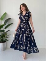 Modestouze Attires Dress for Women Western Maxi Style, Indo Western Dresses, One Piece Long Gown, A Line Flared Pattern, Ethnic Look Outfit for Women - Image 5