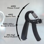 Fitness Mantra® Counter, 10 KG to 60 KG Weight Adjustable Professional Counter Hand Gripper for Men & Women, Polypropylene Finger Exerciser, Power Gripper, Black - Image 7