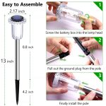 DenicMic Solar Garden Lights Outdoor Waterproof Warm White LED 15 Pack | Yard Garden Driveway Walkway Landscape Path Lights, Starburst Pattern, Acrylic Diamond-like Lampshade Stainless Steel Pole - Image 5