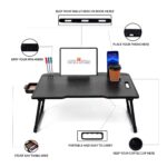 DIVIJA STORE Wood Smart Multipurpose Foldable Laptop Table with Cup Holder, Study Table, Bed Table, Breakfast Table, Foldable and Portable/Ergonomic & Rounded Edges/Non-Slip Legs (Black), 59 cm, 8 cm - Image 9