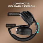 NB01 Lite Wireless Bluetooth Headphones 5.3 | Over Ear Headset with 40mm Drivers, Deep Bass, Noise Reduction, 12H Talktime, 10H Playtime, Built-in Mic, Foldable Design (Black) - Image 5