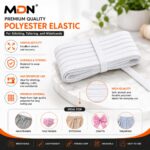 MDN 05 Meter White & 05 Meter Black Polyester Elastic for Sewing, Stitching, Tailoring, Elastic Pants Waist & DIY Craft (Woven Elastic Cord, 12MM) - Image 6